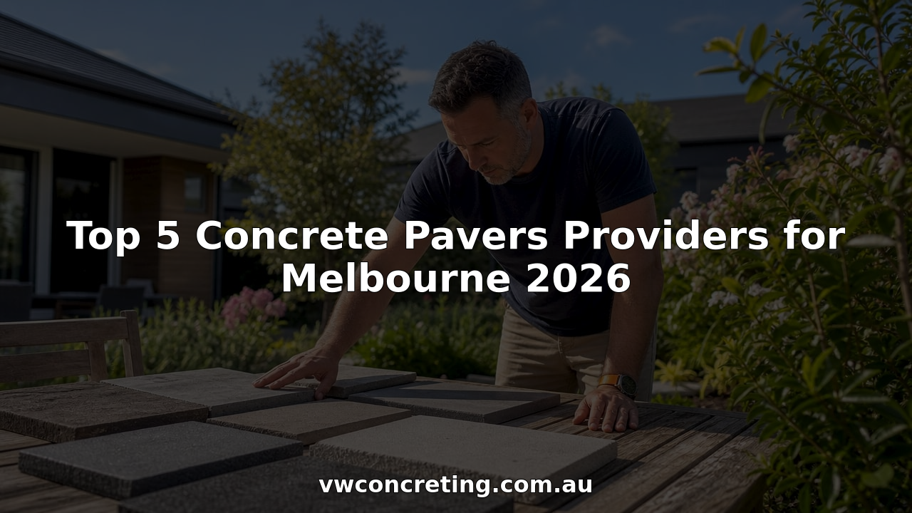 Man inspecting concrete paver samples indoors