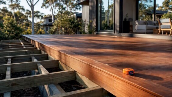 Merbau deck under construction in Melbourne